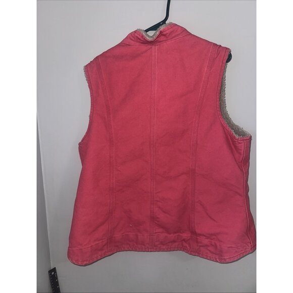 VTG Carhartt Pink Rose Sherpa Lined Outdoor Canvas Duck WV001 Women’s XL - Picture 7 of 7